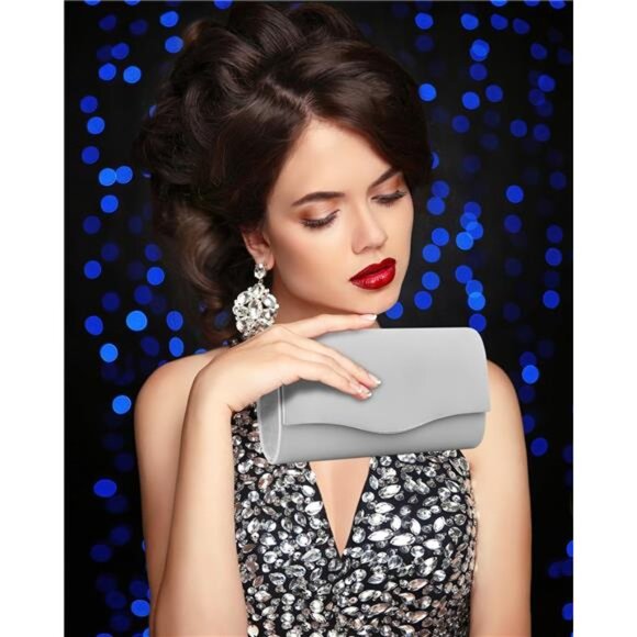 Clutch Formal Evening Bags Silver - Picture 7 of 7